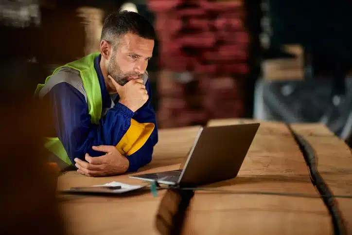 Employee engaging in online leadership development programs.