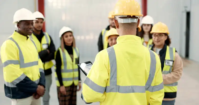 Crew being directed by a leader in a busy environment that contains leadership challenges.