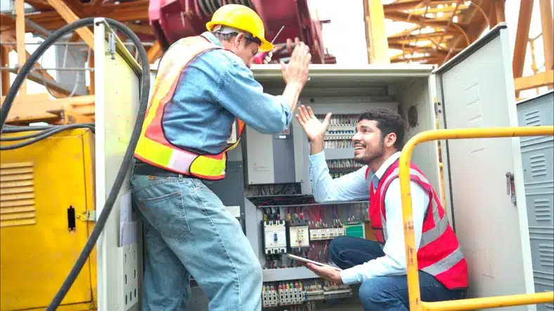 Crew being recognized for being a high-potential employee.