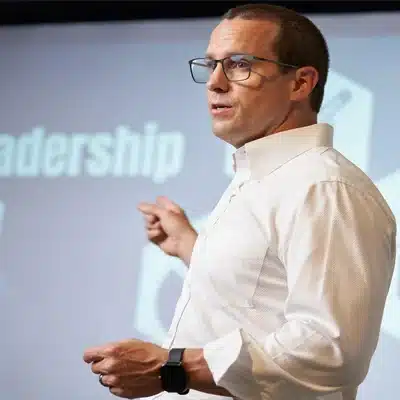 Adam Boyd training on leadership.