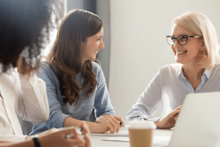 Employees representing generation gap.
