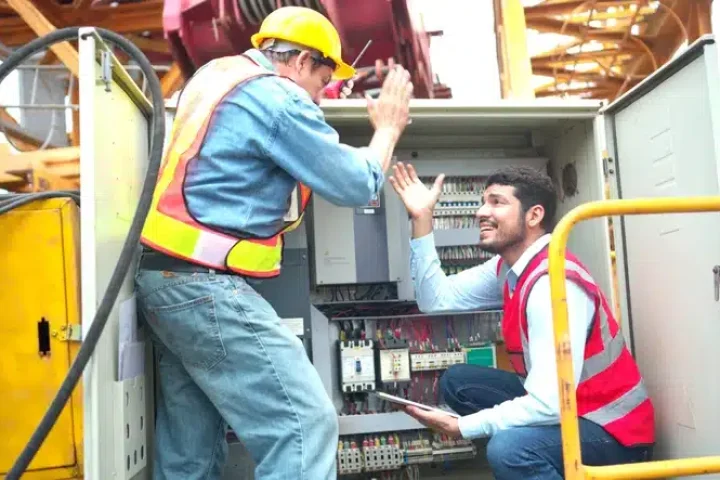 Crew being recognized for being a high-potential employee.